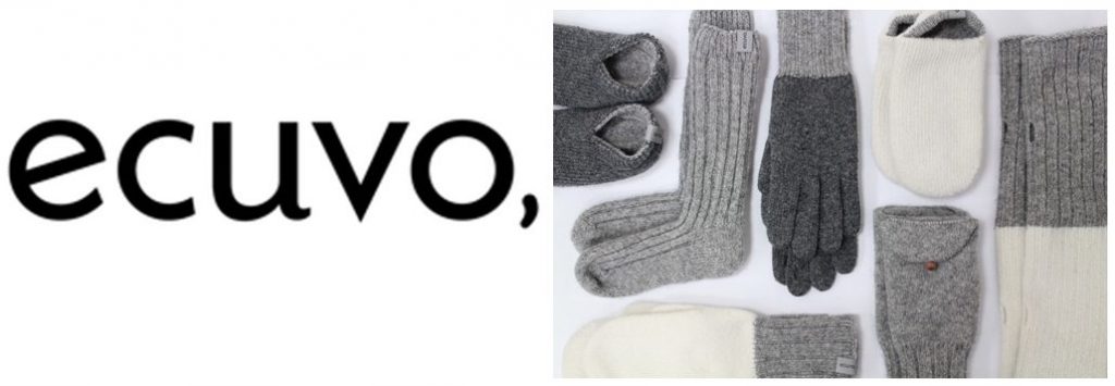 エコブランド「ecuvo,（エクボ）」のロゴと商品画像