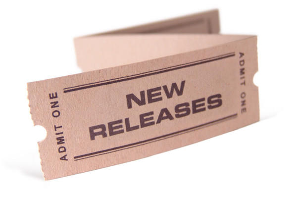 ニューリリースと書かれたテープ、プレスリリースイメージ