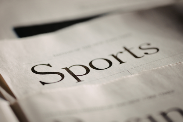 スポーツプレスリリースイメージ、スポーツと書かれた新聞、スポーツ紙、新聞