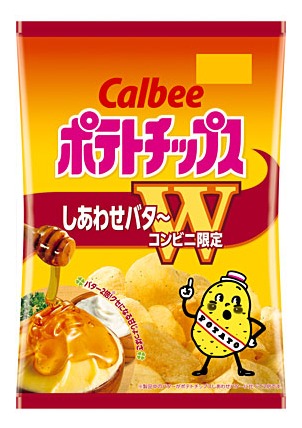 「ポテトチップス しあわせバタ～Ｗ」のパッケージ