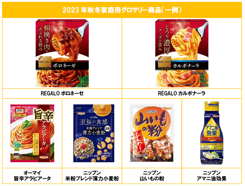 2023年秋冬家庭用グロサリー商品新発売 | ニップンのプレスリリース