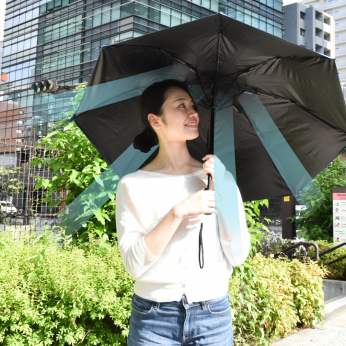ファンで涼む新しい日傘「折りたたみファンブレラ」』を発売