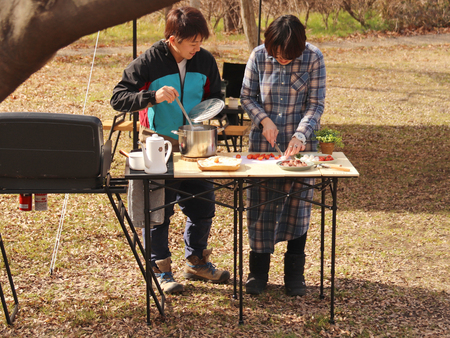 作業のしやすさ、持ち運びやすさ、安定性を総合的に考慮し、最大高さ80cmに設計。