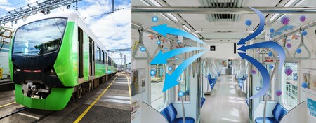 高強度深紫外LEDにより鉄道車両内の省電力な空気殺菌を実現