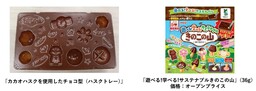 カカオハスクを使用した環境配慮素材のチョコ型入り「遊べる！学べる！サステナブルきのこの山」新発売