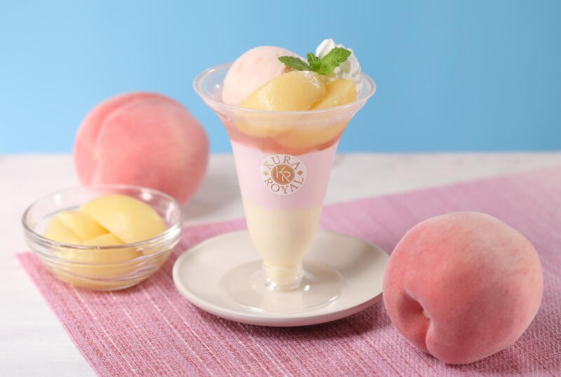 初夏を彩る旬のフルーツパフェ KURA ROYAL「桃のプリンセスパフェ