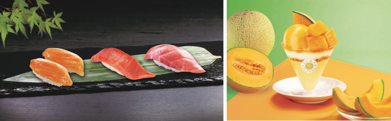 厳選したとろサーモンや天然マグロの中とろなど極上メニューが一堂に会