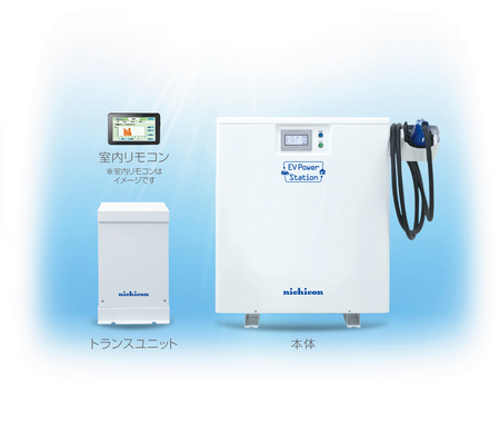 EVパワー・ステーションがアウトランダーPHEVと連携して家庭への電力