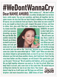 安室奈美恵さんへの感謝の気持ちをファンとともに制作した新聞広告「朝日広告賞 食品・飲料 部門賞」を受賞