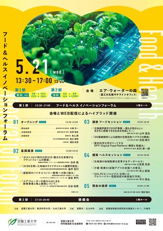 三大学連携（室工大、東京科学大、九工大）による「フード＆ヘルスイノベーションフォーラム」を開催します
