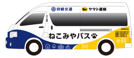 九州初、宮崎県で人と荷物を同時に運ぶ路線バス型の公共ライドシェア「ねこみやバス」実証運行を開始