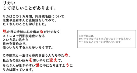 円形脱毛症と向き合うプロジェクト 見る目を 変えよう 公式アンバサダー リカちゃんからの手紙 公開 紀伊民報agara