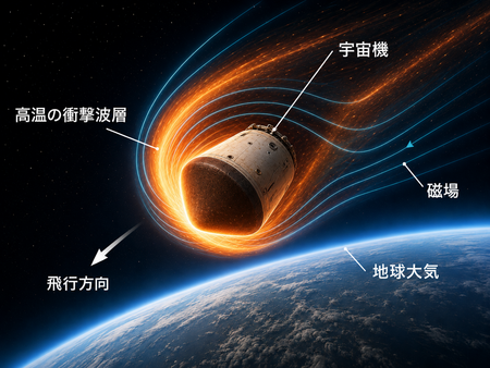 大気圏突入時の高温流を磁場で制御する技術を開発