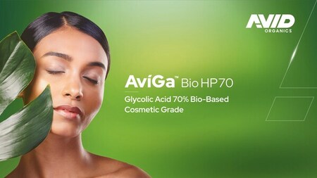 Avid Organics、パリで開催される「in-cosmetics（R） Global」で世界初の商業規模バイオベース・グリコール酸「AviGa（TM）Bio HP70」を発表