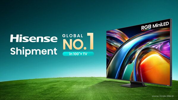 Omdia 2026年第1四半期:Hisense、100インチ以上のテレビ市場における Omdia 2026年第1四半期:Hisense、100インチ以上のテレビ市場における