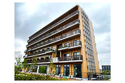 木造混構造6階建て　社宅完成 ～　独自技術を多数採用　中大規模集合住宅モデル　～