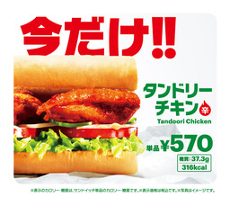  ピリ辛スパイスとジューシーなチキンが食欲をかき立てる！『タンドリーチキン』限定復活