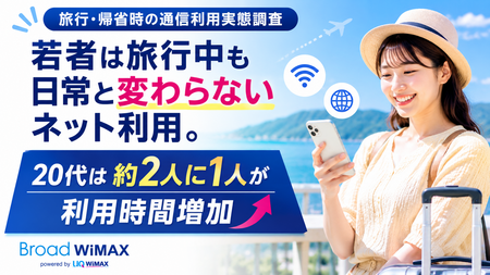 【旅行・帰省時通信利用実態】若者は旅行中も日常と変わらないネット利用