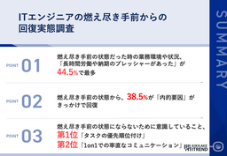 【燃え尽き症候群】寸前で踏みとどまったエンジニアの「回復の秘訣」とは？リアルな体験談と調査結果を発表