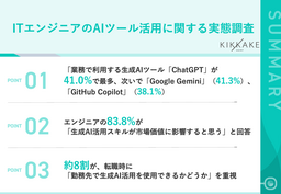 【生成AI時代のエンジニアキャリアとスキルを調査】約8割が転職時に企業の生成AI活用を「重視する」と回答