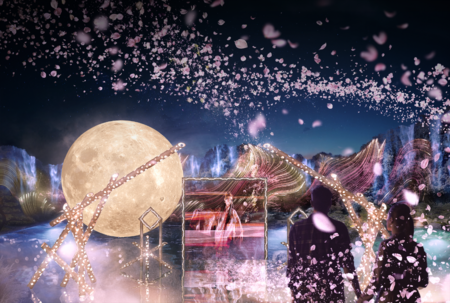累計5万人来場、SNSで話題のナイトアートが春限定仕様に